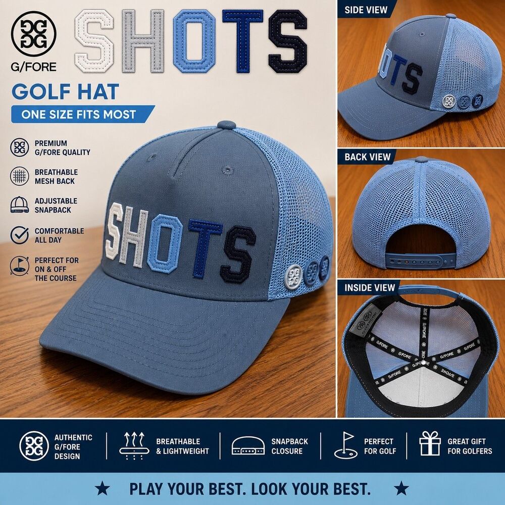 G/FORE SHOTS Golf Hat Blue Slate Mesh Snapback Cap Men's One Size